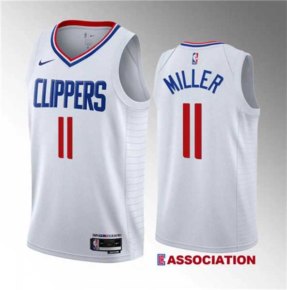 Men%27s Los Angeles Clippers #11 Jordan Miller White 2023 Draft Association Edition Stitched Jersey Dzhi